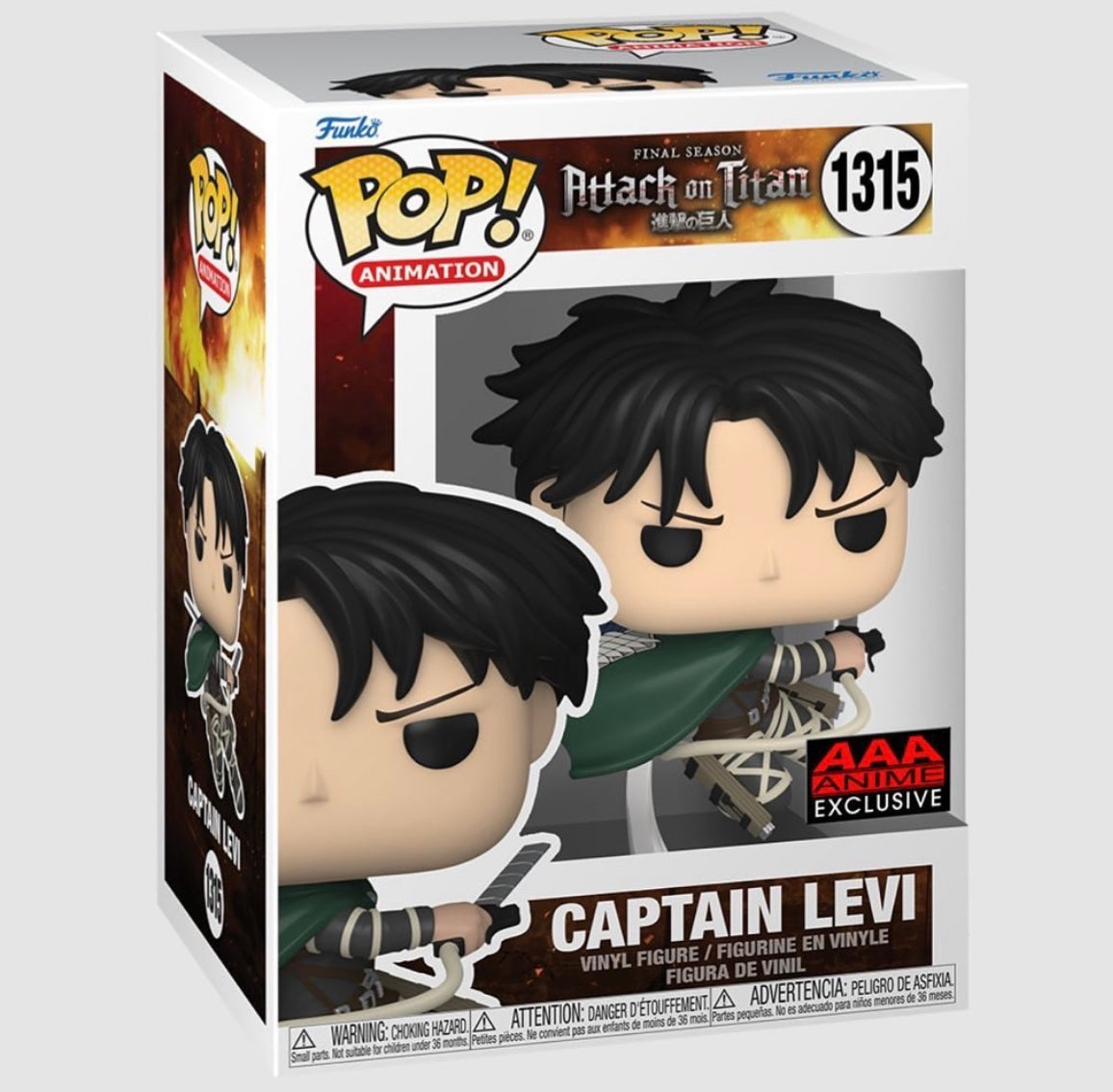 Attack On Titan Captain Levi AAA Anime Exclusive Funko Pop