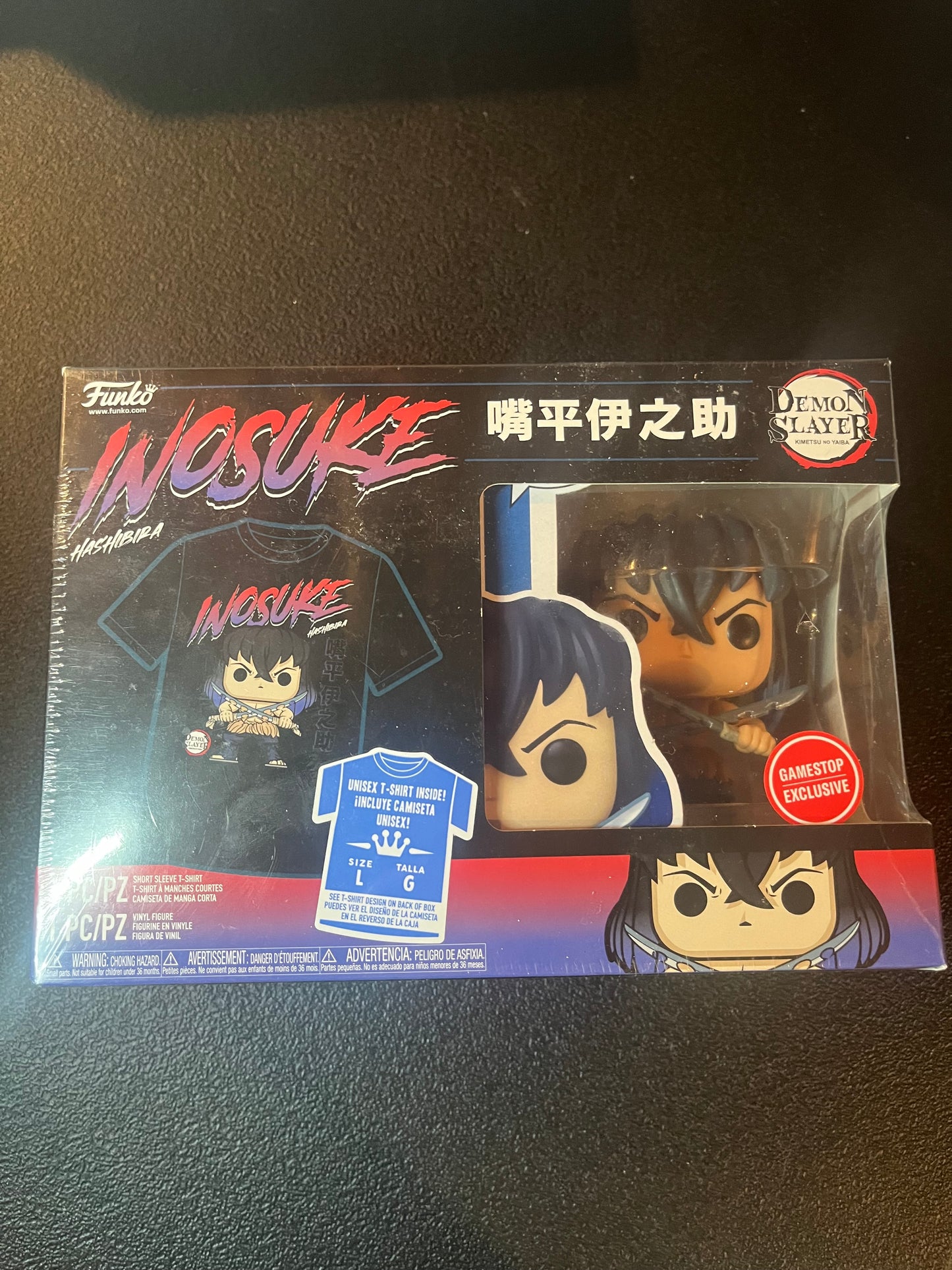 Funko Pop! Tee Demon Slayer Inosuke 1057 GameStop Exclusive T Shirt Large SEALED