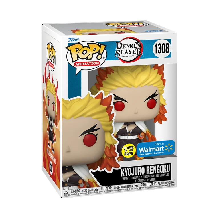 Funko Pop! Animation: Demon Slayer – Kyojuro Rengoku (Glow) Vinyl Figure (Walmart Exclusive)