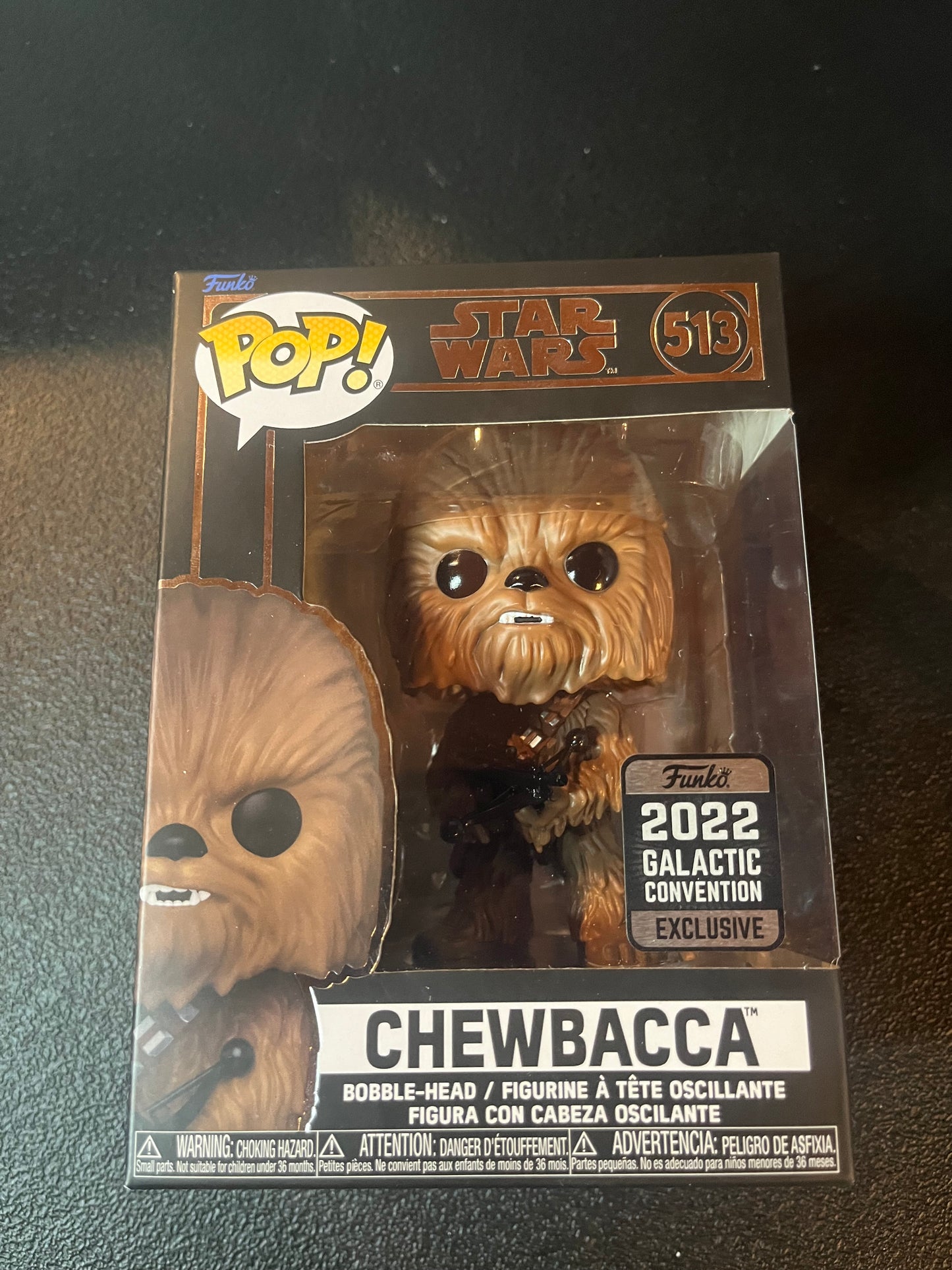 Funko Pop Star Wars Chewbacca #513 Bobblehead 2022 Galactic Convention Exclusive