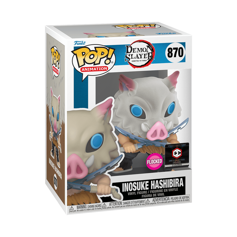 Inosuke Hashibira #875 (Flocked) Funko Pop! - Demon Slayer - Chalice Collectibles Exclusive