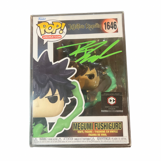 Jujutsu Kaisen Megumi Fushiguro Signed Autograph Chalice Collectibles Exclusive Funko Pop