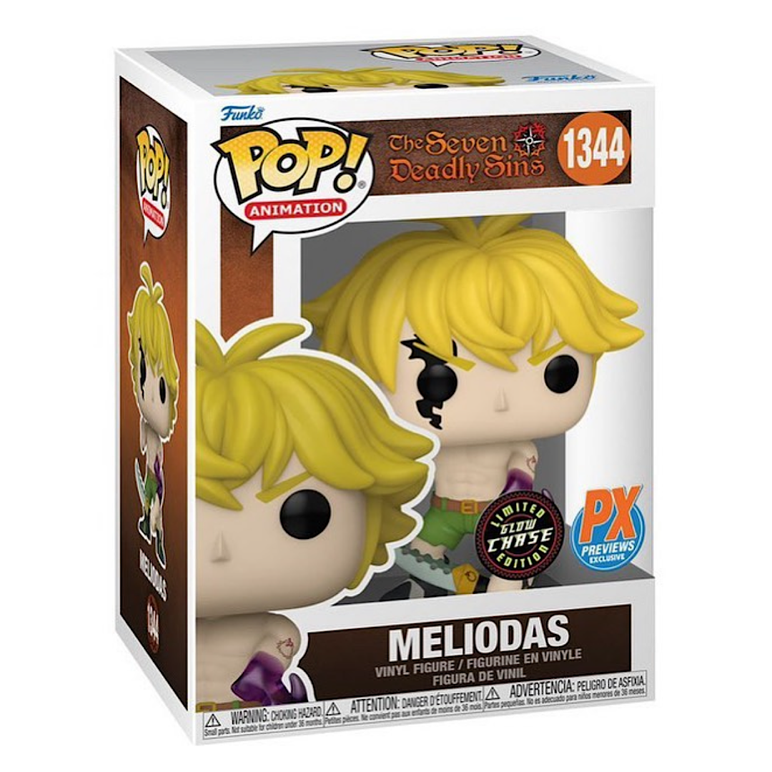 (PREORDER) Seven Deadly Sins Meliodas 2 Common And 1 Chase PX Exclusive Funko Pop Bundle