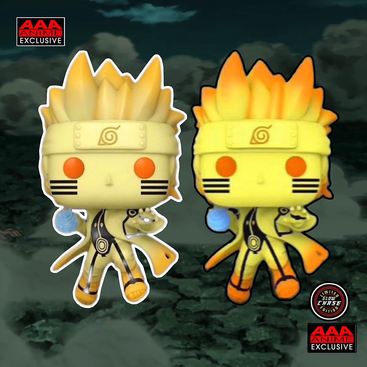 Naruto Kurama Link Mode Common And Chase Bundle Funko Pop