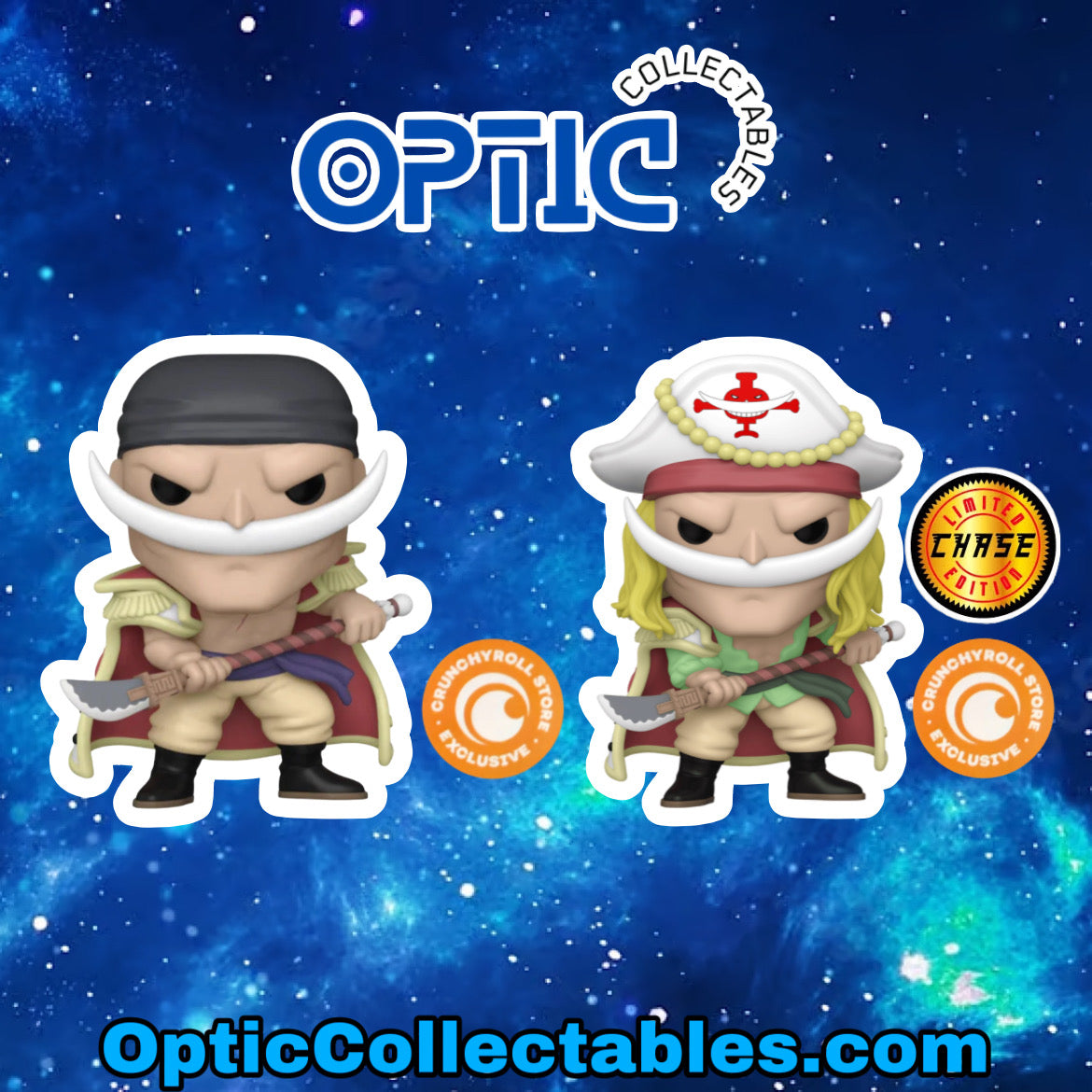 One Piece WhiteBeard Common And Chase CrunchyRoll Exclusive Chase Bundle Funko Pop