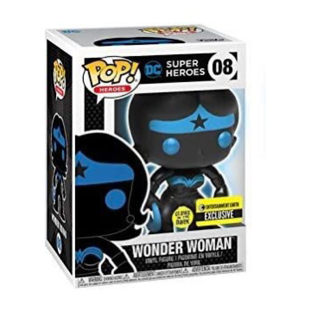 Funko POP Pop! Vinyl Justice League Wonder Woman Silhouette Glow in The Dark Entertainment Earth Exclusive