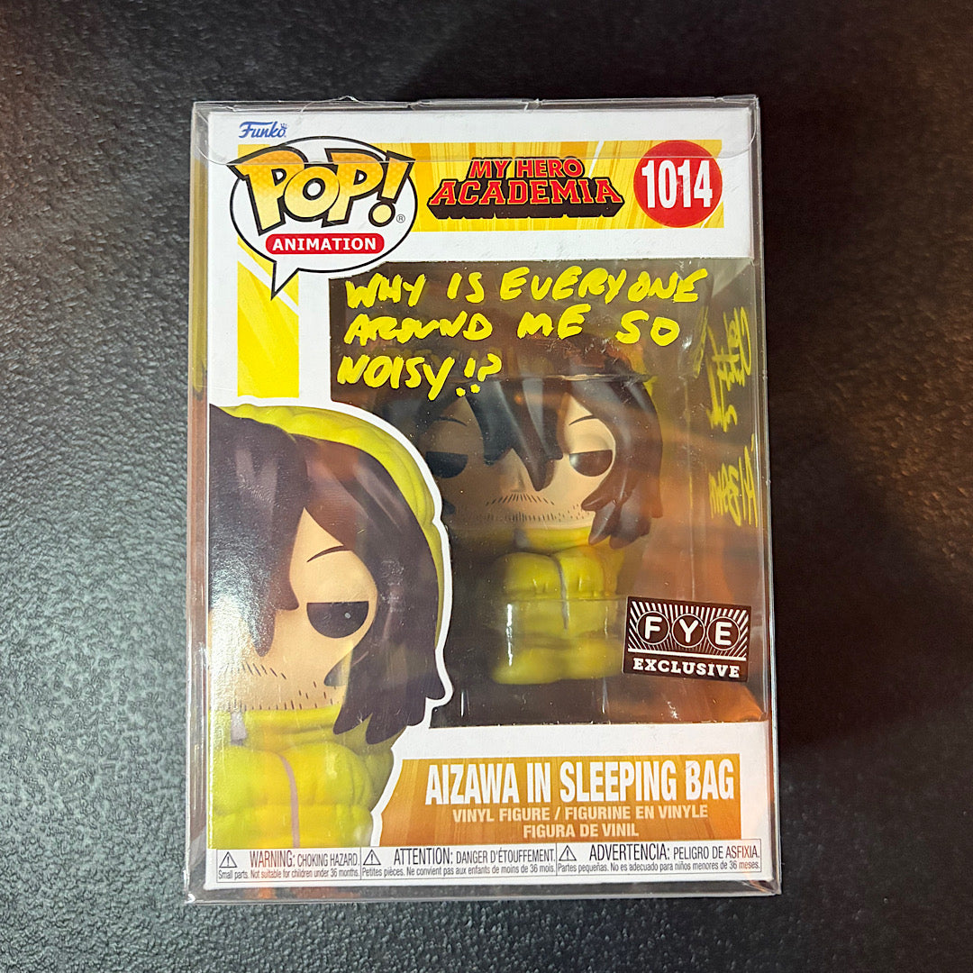 My Hero Academia Aizawa In Sleeping Bag FYE Exclusive Signed Autographed Funko Pop