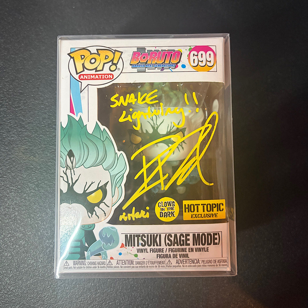 Boruto Mitsuki Sage Mode Glow In The Dark Hot Topic Exclusive Autographed Funko Pop