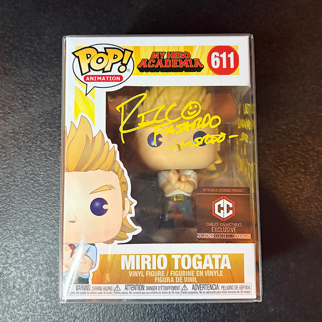 My Hero Academia Mirio Togata Chalice Collectibles Exclusive Signed Autographed Funko Pop