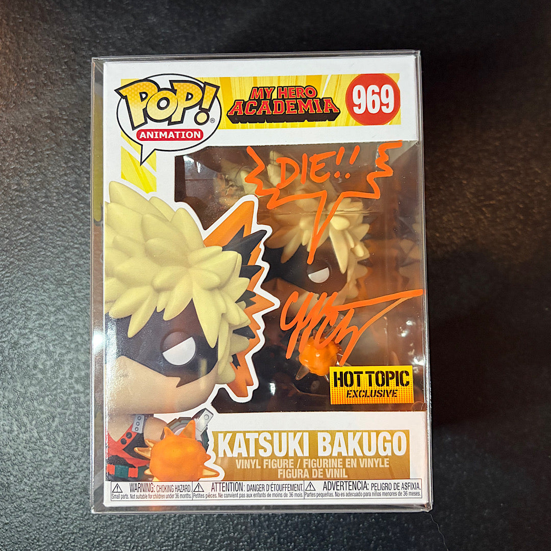 My Hero Academia Katsuki Bakugo Hot Topic Exclusive Signed Autographed Funko Pop