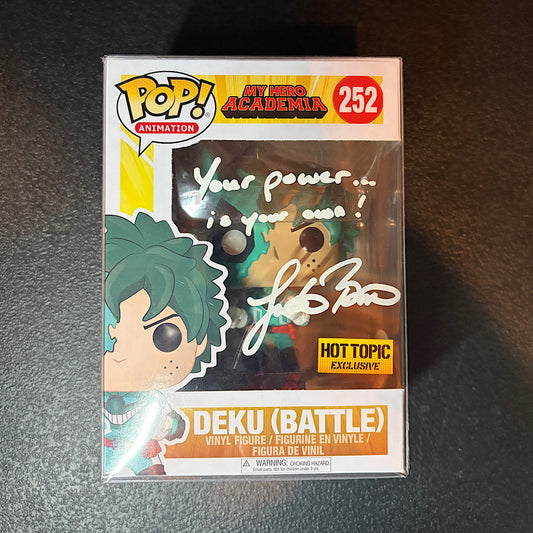 My Hero Academia Deku Battle Hot Topic Exclusive Signed Autographed Funko Pop