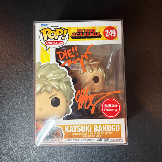 My Hero Academia Katsuki Bakugo GameStop Exclusive Signed Autographed Funko Pop