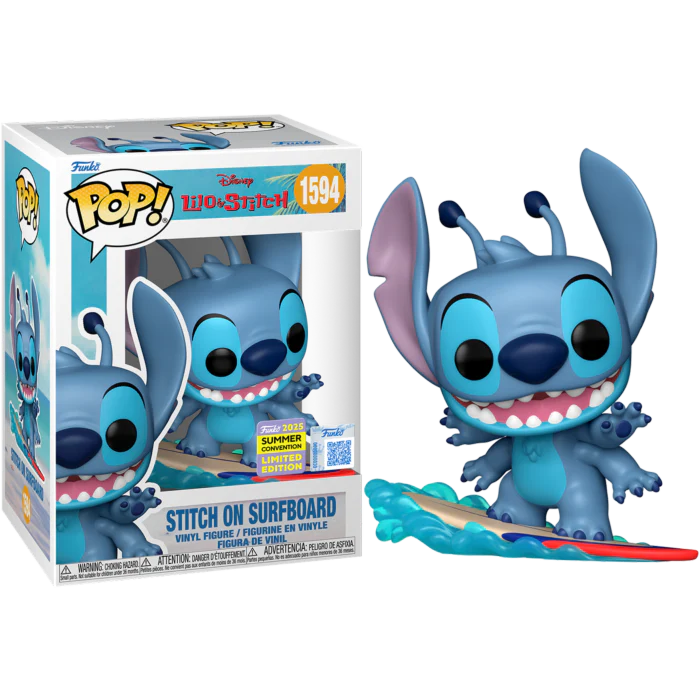 POP: Disney Lilo & Stitch - Stitch On Surfboard 2025 Summer Convention Exclusive Funko Pop