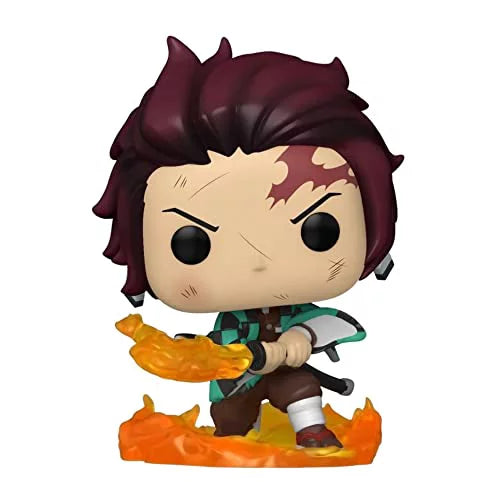 Galactic Toys Exclusive - Funko Pop! Animation: Demon Slayer - Tanjiro Kamado W Flaming Blade Common
